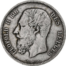 Belgium, Leopold II, 5 Francs, 5 Frank, 1873, Silver, VF(20-25), KM:24