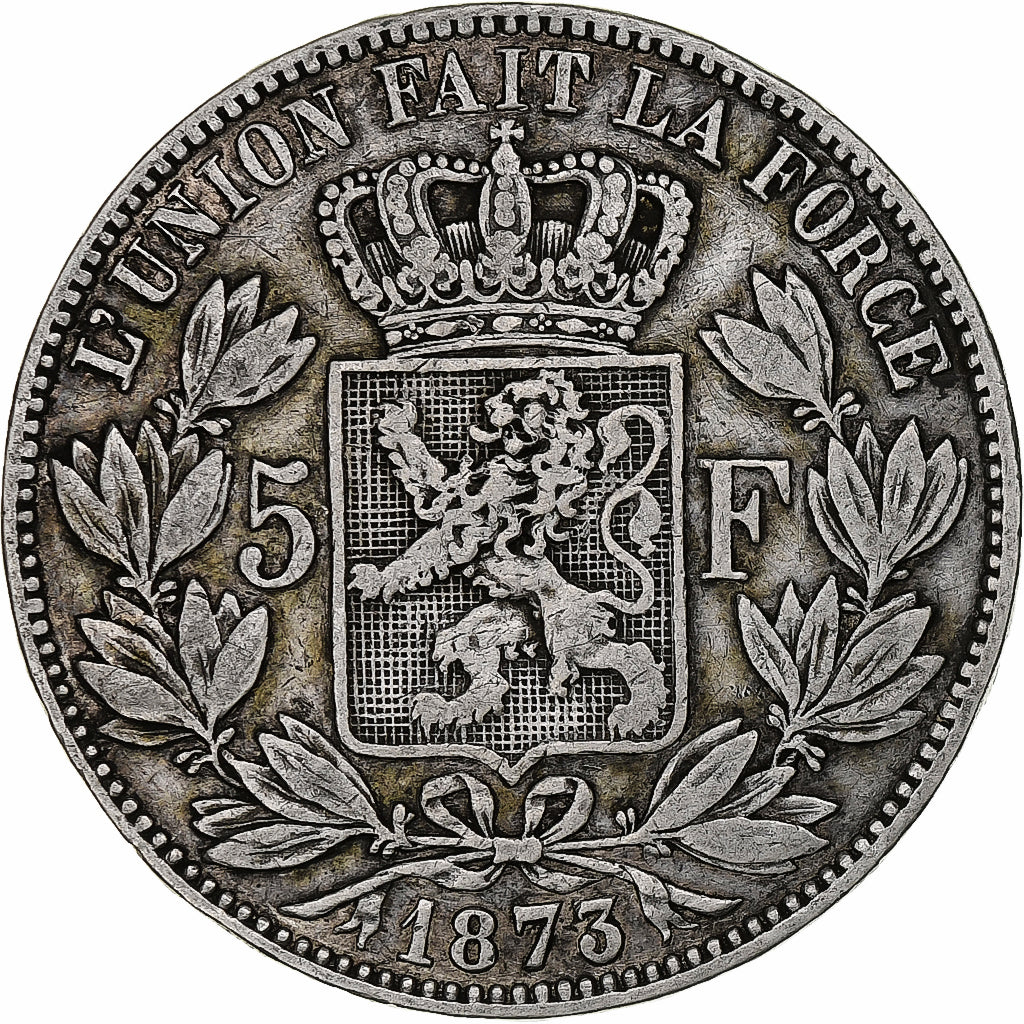 Belgium, Leopold II, 5 Francs, 5 Frank, 1873, Silver, VF(20-25), KM:24