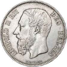 Belgium, Leopold II, 5 Francs, 5 Frank, 1873, Silver, EF(40-45), KM:24