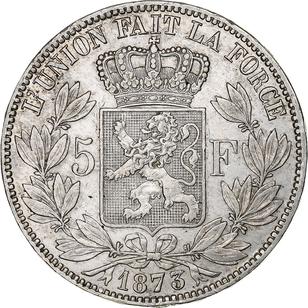 Belgium, Leopold II, 5 Francs, 5 Frank, 1873, Silver, EF(40-45), KM:24