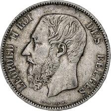 Belgium, Leopold II, 5 Francs, 5 Frank, 1873, Silver, EF(40-45), KM:24
