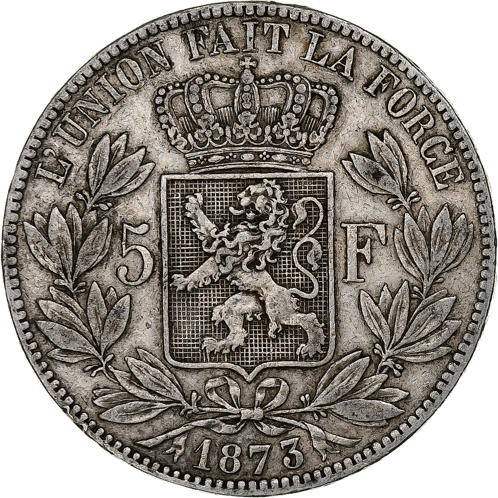 Belgium, Leopold II, 5 Francs, 5 Frank, 1873, Silver, EF(40-45), KM:24