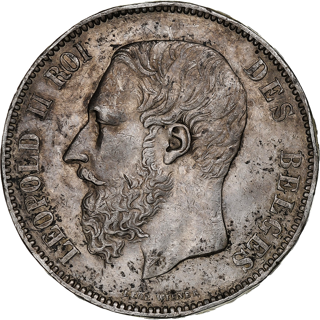 Belgium, Leopold II, 5 Francs, 5 Frank, 1873, Silver, EF(40-45), KM:24