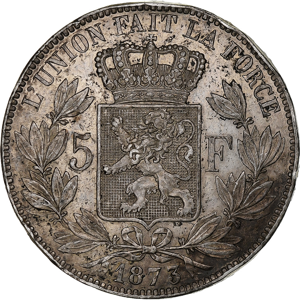 Belgium, Leopold II, 5 Francs, 5 Frank, 1873, Silver, EF(40-45), KM:24
