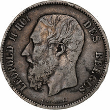 Belgium, Leopold II, 5 Francs, 5 Frank, 1875, Silver, VF(20-25), KM:24