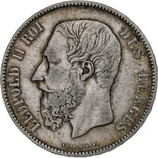Belgium, Leopold II, 5 Francs, 5 Frank, 1875, Silver, VF(30-35), KM:24