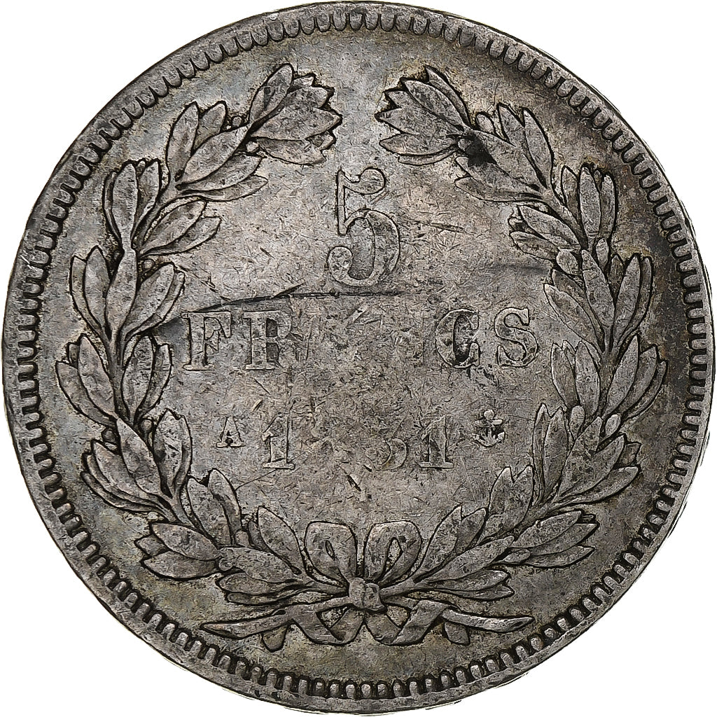 Coin, France, Louis-Philippe, 5 Francs, 1831, Paris, VF(20-25), Silver
