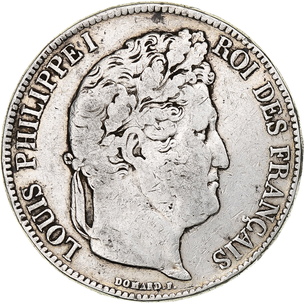 France, 5 Francs, Louis-Philippe, 1834, Lyon, Silver, VF(20-25), Gadoury:678