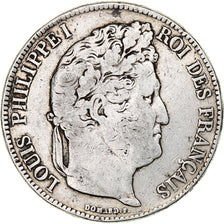 France, 5 Francs, Louis-Philippe, 1834, Lyon, Silver, VF(20-25), Gadoury:678