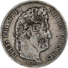 Coin, France, Louis-Philippe, 5 Francs, 1834, Paris, VF(20-25), Silver