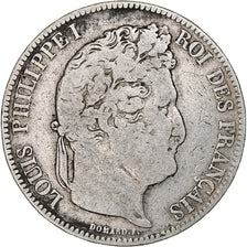 France, Louis-Philippe, 5 Francs, 1834, Lille, VF(20-25), Silver, KM:749.13