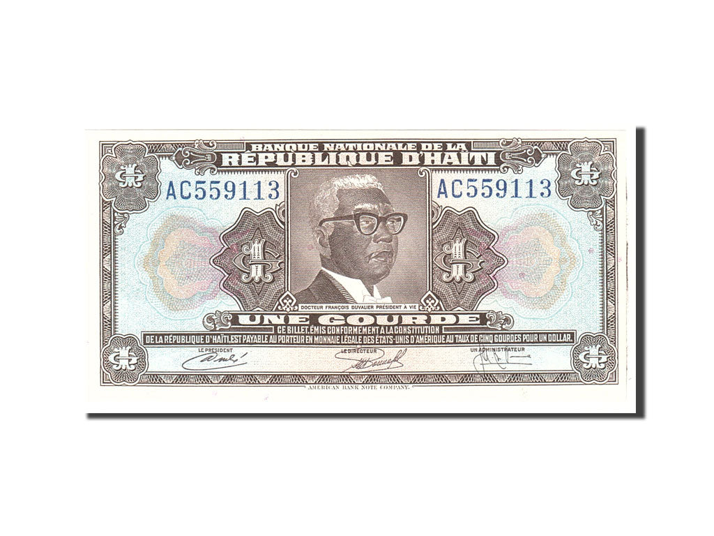 Banknote, Haiti, 1 Gourde, 1919, Undated, KM:200a, UNC(65-70)