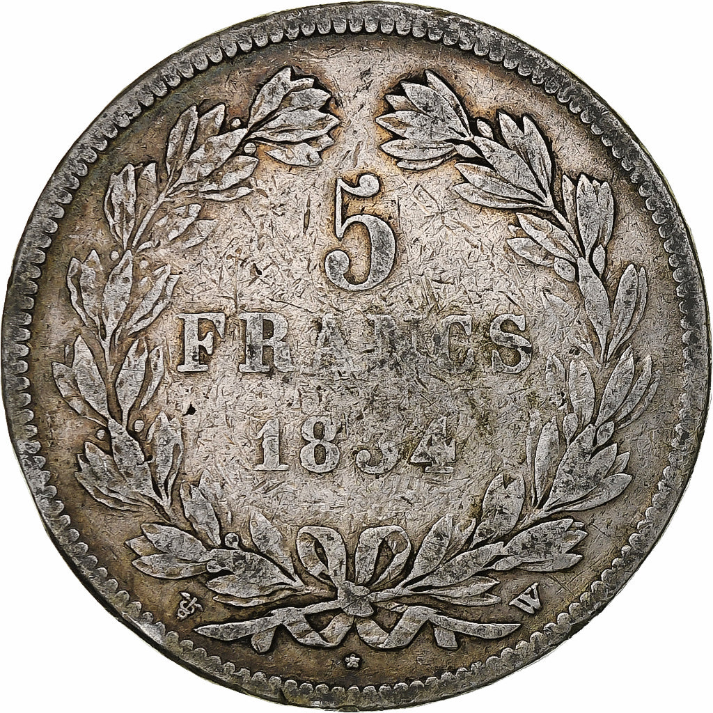 France, Louis-Philippe, 5 Francs, 1834, Lille, VF(20-25), Silver, KM:749.13