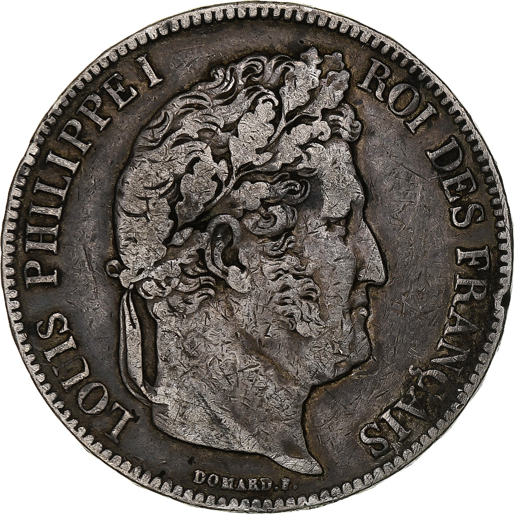 France, 5 Francs, Louis-Philippe, 1837, Paris, Silver, VF(30-35), Gadoury:678