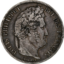 France, 5 Francs, Louis-Philippe, 1837, Paris, Silver, VF(30-35), Gadoury:678