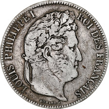 Coin, France, Louis-Philippe, 5 Francs, 1838, Lille, VF(30-35), Silver