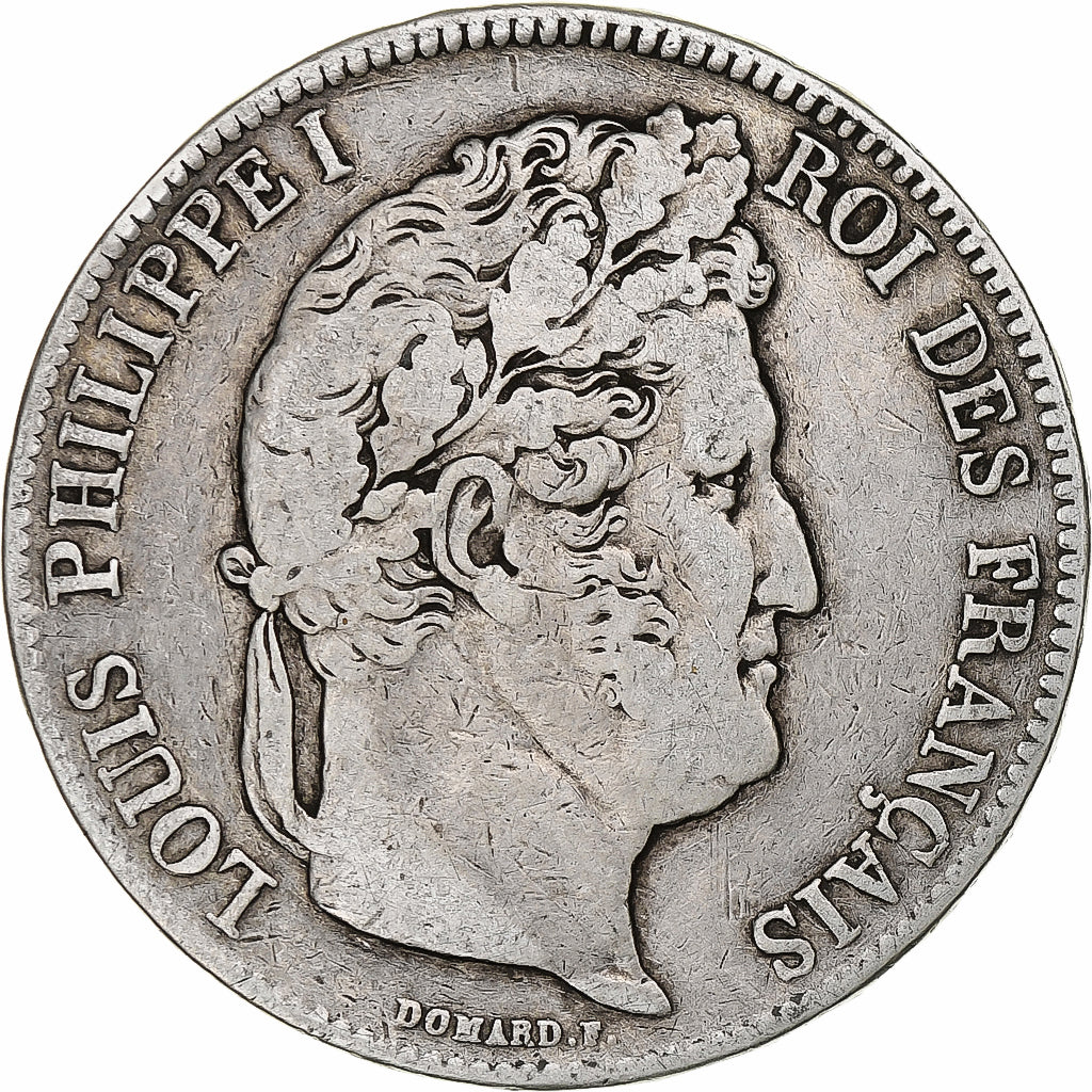 Coin, France, Louis-Philippe, 5 Francs, 1838, Rouen, VF(30-35), Silver
