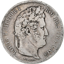 Coin, France, Louis-Philippe, 5 Francs, 1842, Strasbourg, VF(20-25), Silver