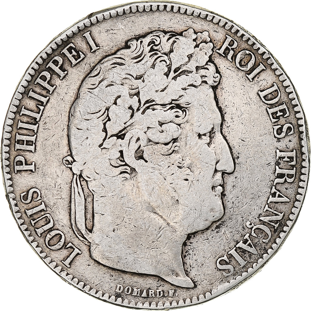 Coin, France, Louis-Philippe, 5 Francs, 1843, Lille, VF(20-25), Silver