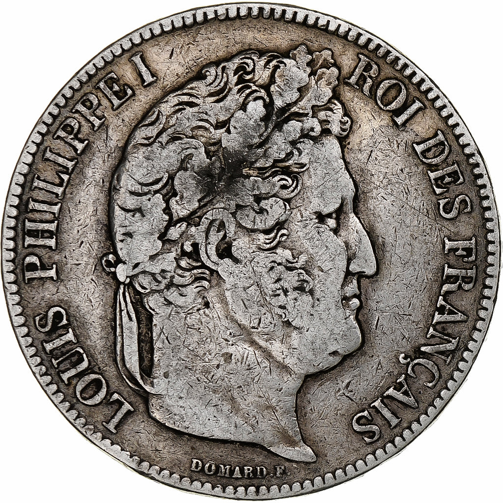 Coin, France, Louis-Philippe, 5 Francs, 1843, Paris, VF(30-35), Silver