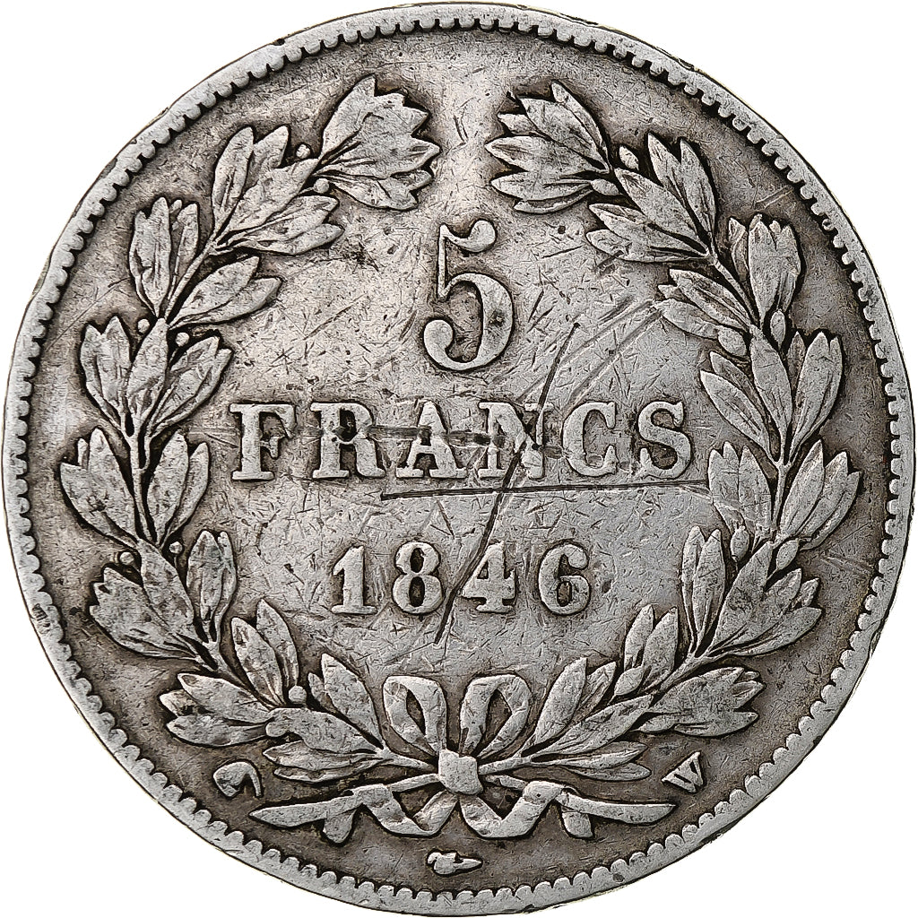 Francja, 5 Francs, Louis-Philippe, 1846, Lille, Srebro, VF(20-25), Gadoury:678a