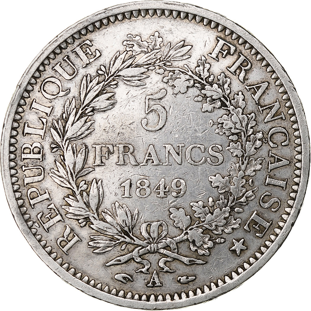 France, 5 Francs, Hercule, 1849, Paris, Silver, EF(40-45), Gadoury:683, KM:756.1