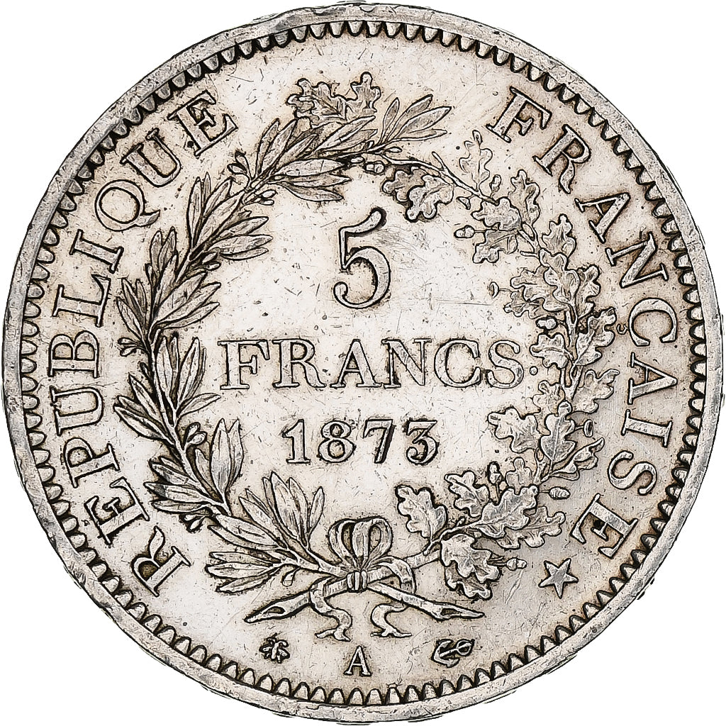 France, 5 Francs, Hercule, 1873, Paris, Silver, AU(50-53), Gadoury:745a
