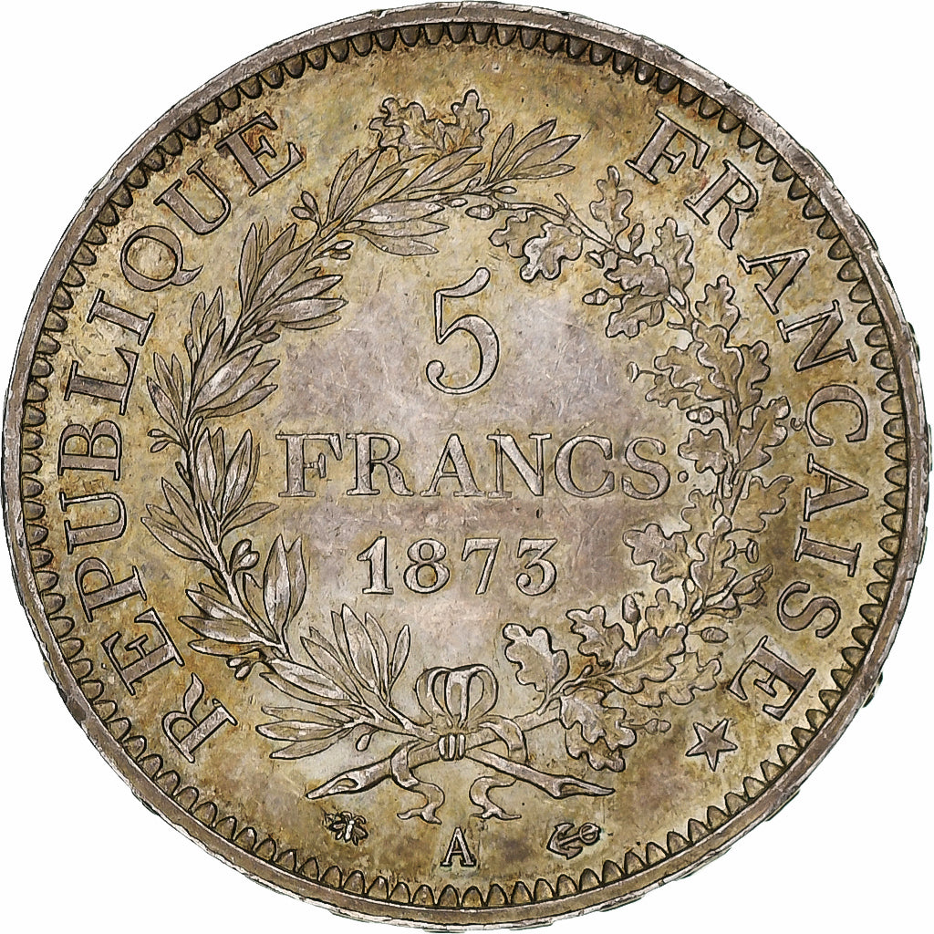France, 5 Francs, Hercule, 1873, Paris, Argent, SUP+, Gadoury:745a, KM:820.1