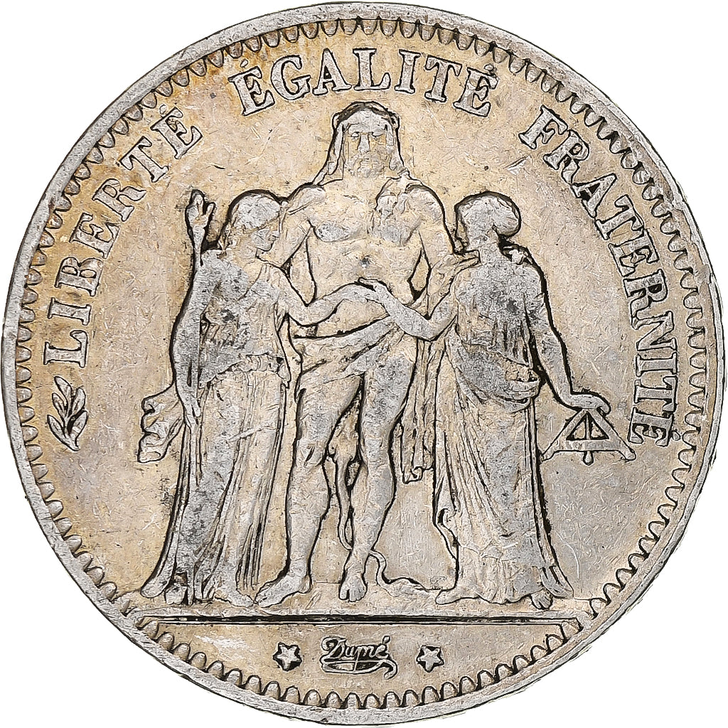Coin, France, Hercule, 5 Francs, 1876, Paris, VF(20-25), Silver, KM:820.1