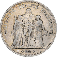 Coin, France, Hercule, 5 Francs, 1876, Paris, VF(20-25), Silver, KM:820.1