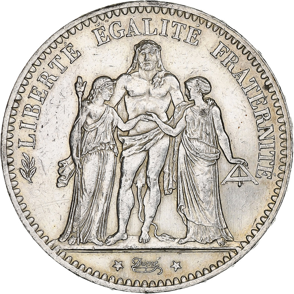 France, 5 Francs, Hercule, 1877, Paris, Argent, TTB+, Gadoury:745a, KM:820.1