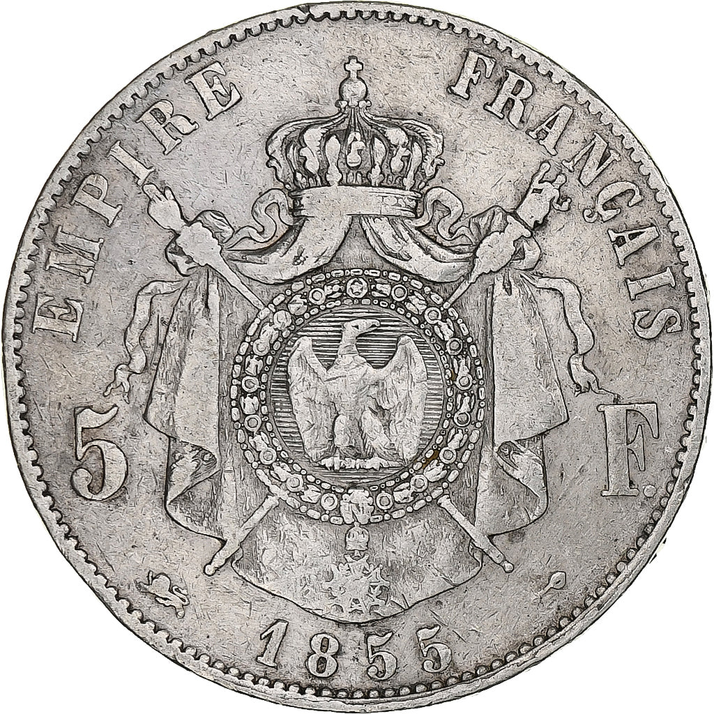 Münze, Frankreich, Napoleon III, Napoléon III, 5 Francs, 1855, Lyon, S