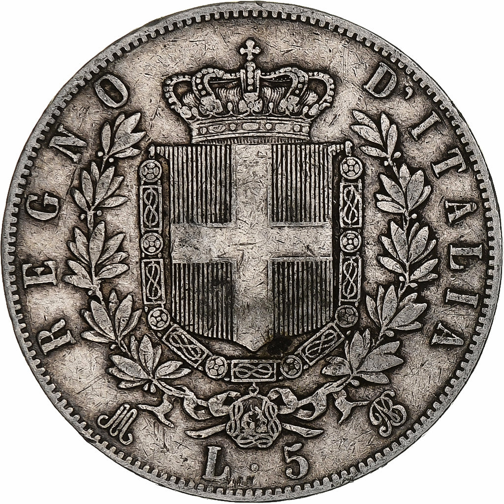 Italy, Vittorio Emanuele II, 5 Lire, 1869, Milan, Silver, VF(30-35), KM:8.3