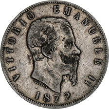 Coin, Italy, Vittorio Emanuele II, 5 Lire, 1872, Milan, VF(20-25), Silver