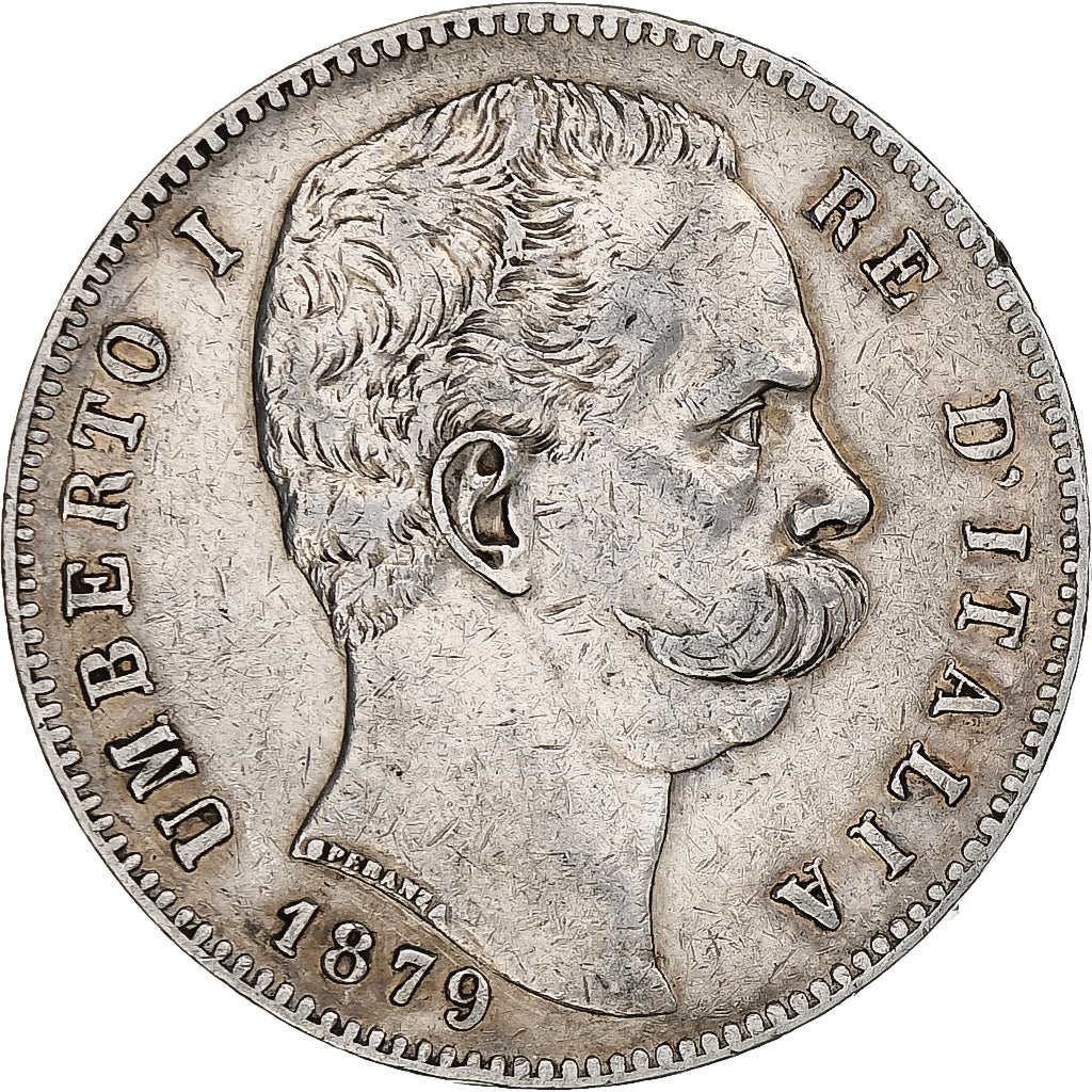 Italy, Umberto I, 5 Lire, 1879, Rome, Silver, EF(40-45), KM:20
