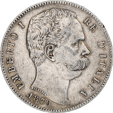 Italy, Umberto I, 5 Lire, 1879, Rome, Silver, EF(40-45), KM:20