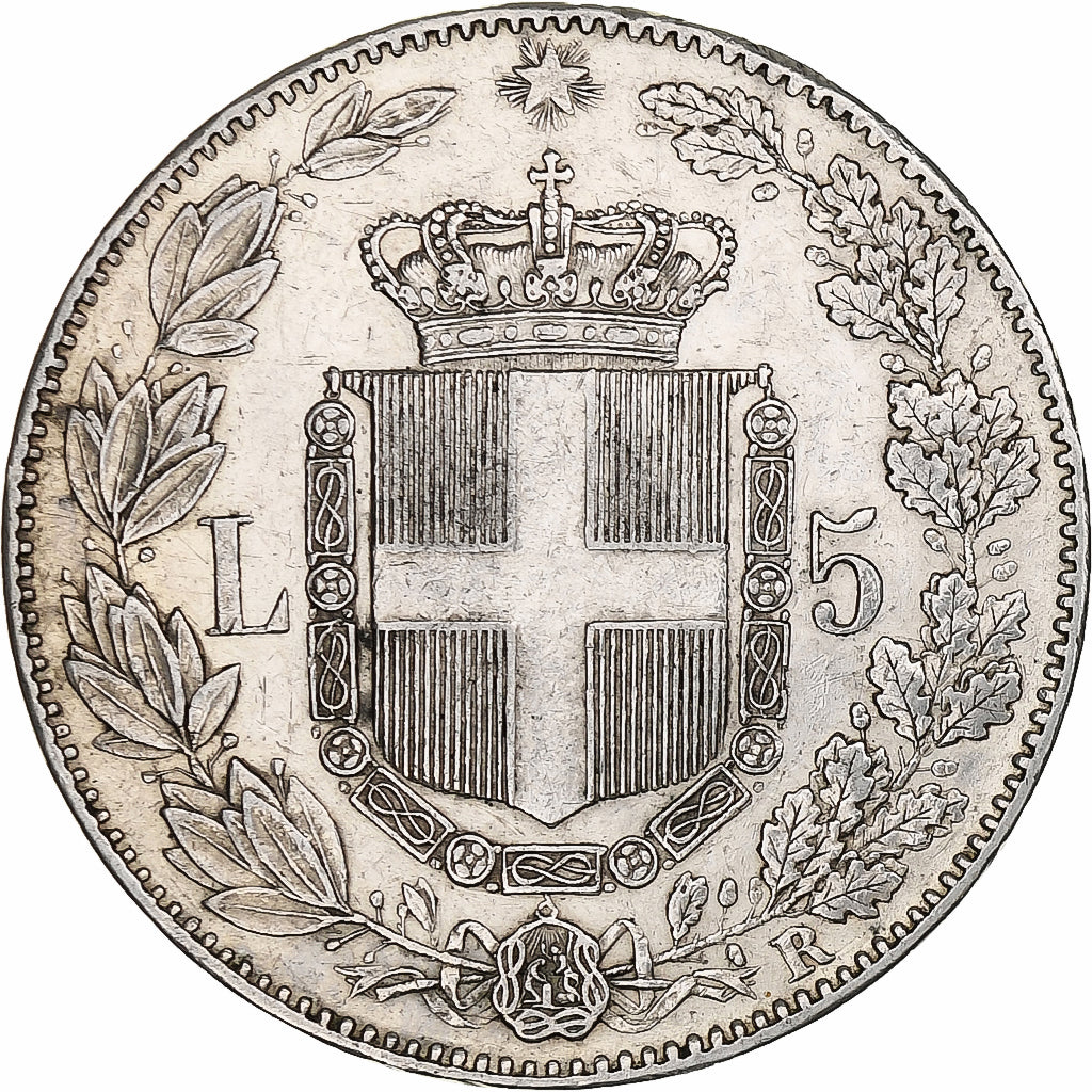 Italie, Umberto I, 5 Lire, 1879, Rome, Argent, TTB, KM:20