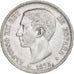 Spain, Alfonso XII, 5 Pesetas, 1875, Silver, VF(30-35), KM:671