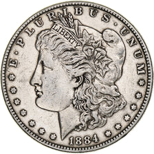 Coin, United States, Morgan Dollar, Dollar, 1884, U.S. Mint, Philadelphia