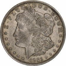 États-Unis, Dollar, Morgan, 1921, Philadelphie, Argent, TTB+