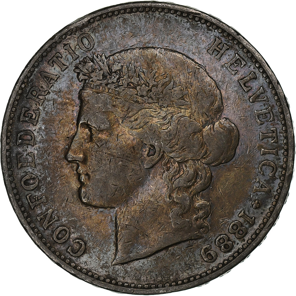 Switzerland, 5 Francs, 1889, Bern, Silver, VF(30-35), KM:34
