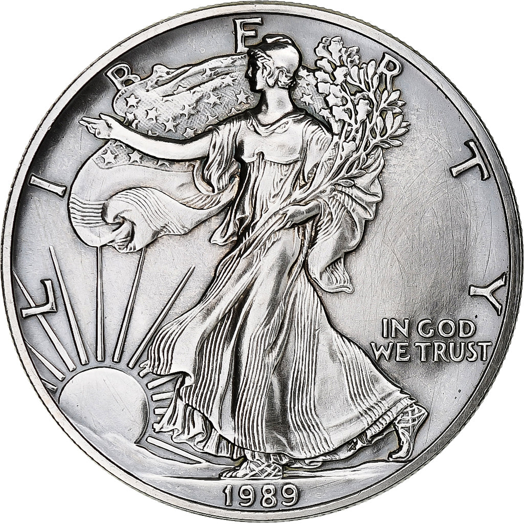 United States, 1 Dollar, 1 Oz, Silver Eagle, 1989, Philadelphia, Bullion