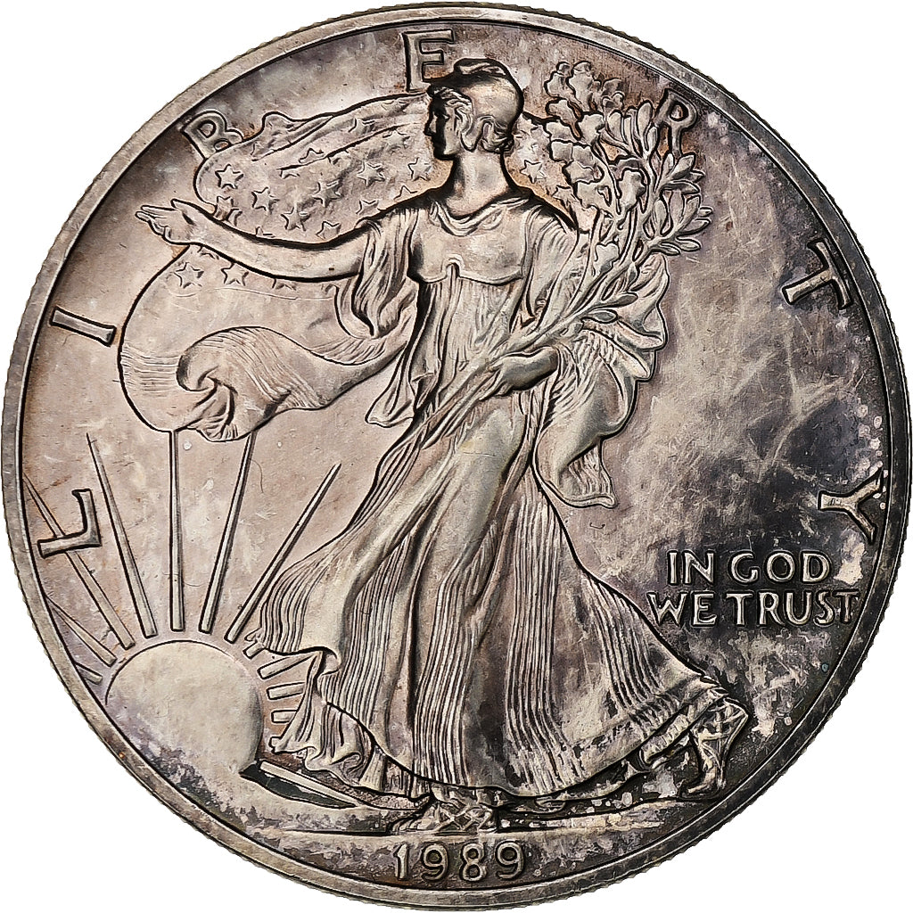 United States, 1 Dollar, 1 Oz, Silver Eagle, 1989, Philadelphia, Bullion