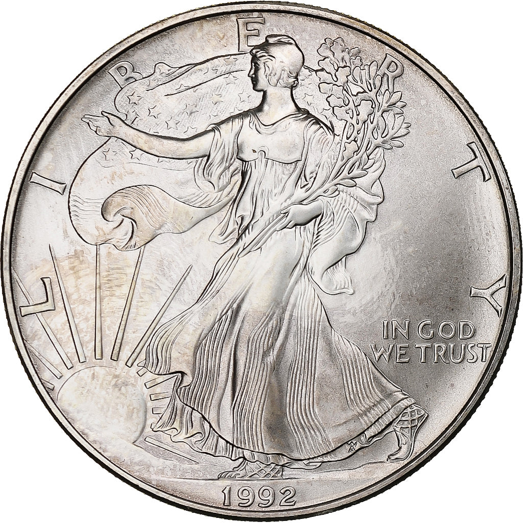 États-Unis, Dollar, Silver Eagle, 1992, 1 Oz, Argent, SPL