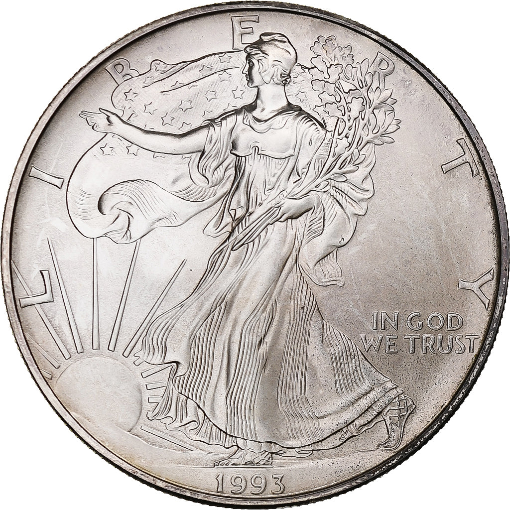 United States, Dollar, 1993, Philadelphia, 1 Oz, Silver, MS(63), KM:273