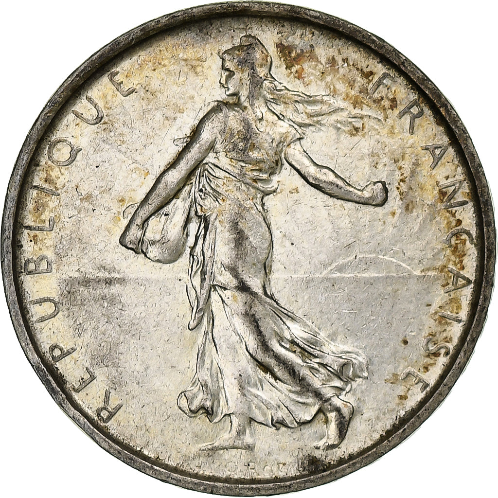 Francja, 5 Francs, Semeuse, 1968, Srebro, EF(40-45), Gadoury:770, KM:926