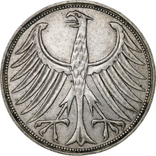 République fédérale allemande, 5 Mark, 1959, Munich, Argent, TTB+, KM:112.1