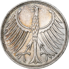 GERMANY - FEDERAL REPUBLIC, 5 Mark, 1965, Stuttgart, Silver, EF(40-45), KM:112.1