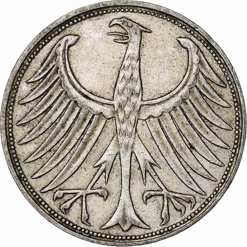 Monnaie, République fédérale allemande, 5 Mark, 1965, Hambourg, TTB+, Argent