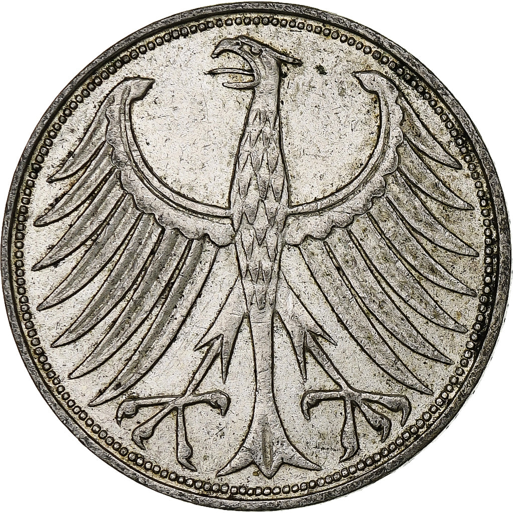 Monnaie, République fédérale allemande, 5 Mark, 1969, Hambourg, TTB+, Argent
